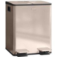 40L Dual Compartment Stainless Steel Kitchen Bin with Deodoriser - Pedal Operated, Fingerprint-Resistant, Easy-Clean