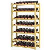 42-Bottle Wooden Wine Rack Storage - Pine, Space-Saving, Natural Finish