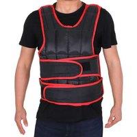 20kg Adjustable Weighted Vest - Unisex Gym Training Gear, Black/Red, Removable Weights