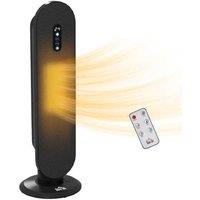 45 Oscillating Ceramic Space Heater with Remote - Adjustable Thermostat & Safety Features, Black