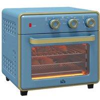 20L Retro Multi-Function Mini Electric Oven & Air Fryer - Adjustable Temp, Compact Blue