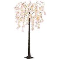 Pre-Lit Artificial Blossom Christmas Tree with 450 LED Lights - Pink Sakura, 180cm