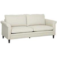 Modern Fabric 3-Seater Sofa - Spring Cushions & Wood Legs