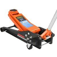 3 Ton Low-Profile Hydraulic Floor Jack - Heavy-Duty Steel, Quick-Lift, 7.5-50.5cm Range, Rust-Resistant - Orange