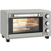 21L Mini Countertop Oven - Adjustable Temp, Compact Electric Kitchen Appliance, Sleek Silver