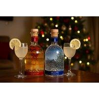 Gingerbread or Mince Pie Gin Liqueur with Snow Globe Bottle & Edible Flakes - 70cl