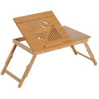 Bamboo Laptop Table with Storage Drawer - Adjustable, Eco-Friendly, 55x35cm Living Room Lap Desk