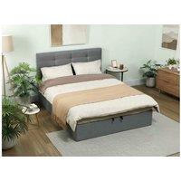 5ft King Ottoman Divan Bed with Gas Lift Storage, Linen Upholstery