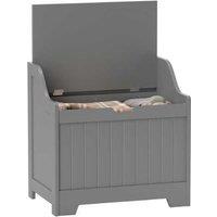 61L Wooden Storage Chest - Grey, Safety Hinge, Large Capacity