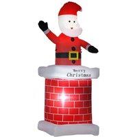 7ft Outdoor LED Inflatable Santa Chimney - Festive Christmas Decoration