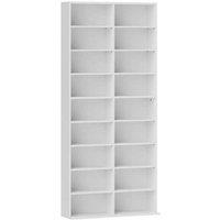 White Modular Media Storage Unit - 640 CD/360 DVD/430 Blu-ray, Adjustable Shelves, Space-Saving