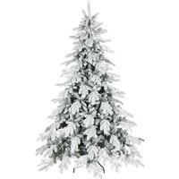 7ft Artificial Snow-Flocked Christmas Tree - Realistic Green/White, Full-Body, Easy Assembly