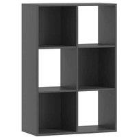 6-Cube Modular Bookshelf Storage Unit - Black Particle Board, Modern, 91cm Tall