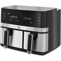 8.5L Dual Basket Air Fryer - Energy Efficient, Multi-Function, Family Size, Sleek Black