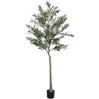 6ft Artificial Olive Christmas Tree - Potted - Realistic Green with 40 Olives