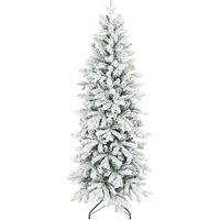 6ft Snow-Flocked Artificial Christmas Tree - Realistic Branches, Easy Assembly