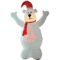 6ft Pre-Lit Inflatable Christmas Bear Decoration with Multicolour LEDs - Outdoor Festive Display
