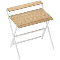 81.5cm Folding Computer Desk with Monitor Shelf - Compact Wood Workstation, Space-Saving, Easy Assembly