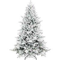 6ft Snow-Flocked Artificial Christmas Tree - Luxury Winter Pine, Realistic Branches