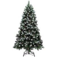 6ft Snow-Dipped Artificial Pine Christmas Tree with Pine Cones - Realistic Winter Look