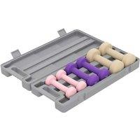 6kg Adjustable Dumbbell Set - Steel Core, PU Coating, Compact Home Gym Weights (Pink, Purple, Brown)