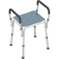 Adjustable Aluminium Freestanding Bath & Shower Seat - 57-69cm, Anti-Slip, Modern Light Blue