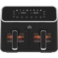 8L Dual Air Fryer - Energy Efficient, Multi-Function, Large Capacity, Sleek Black/Silver