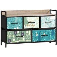 5-Drawer Fabric Chest of Drawers - Blue Bedroom Storage Unit, Steel Frame, Removable Drawers