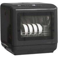 Compact Energy-Efficient 6L Tabletop Dishwasher - Five Wash Modes, Sleek Black