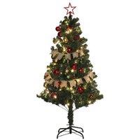 5ft Pre-Lit Artificial Christmas Tree with LED Lights & Luxury Decorations