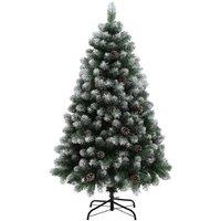 5ft Snow-Dipped Artificial Pine Christmas Tree - Realistic Snow-Flocked, Easy-Assembly, Sturdy Metal Base
