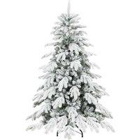 5ft Artificial Snow-Flocked Christmas Tree - Full-Bodied Green & White, Easy Assembly
