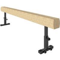 7.5ft Adjustable Gymnastics Balance Beam - Solid Wood, Steel Frame, 60kg Capacity, Portable with Wheels