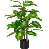 Evergreen Artificial Tree in Pot - Lifelike Plastic Plant, Modern Home Decor