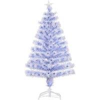 Pre-Lit Artificial Fibre Optic Christmas Tree - White, Multi-Colour LEDs, 6FT