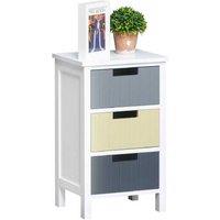 MDF Side Cabinet with 3 Removable Fabric Drawers - Water-Resistant, Modern Storage Solution