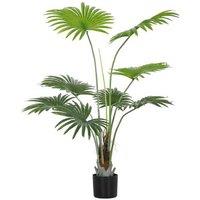120cm Artificial Palm Tree with Coir Base - Lifelike Green Indoor Plant Decor