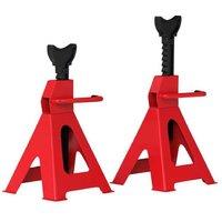 Heavy-Duty Adjustable Axle Stands - 2pc, 4-Ton Capacity, Carbon Steel, 28-42.5cm Range