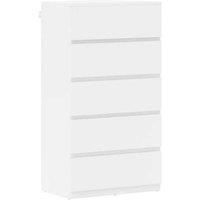 5-Drawer Modular Storage Cabinet - Wood Particle Board, Handleless, 30kg Capacity, Minimalist Dresser