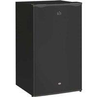 91L Energy Efficient Freestanding Under-Counter Fridge with Lock - Compact Black Kitchen Appliance