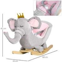 Interactive Rocking Elephant Plush Toy with Seatbelt - Ages 1.5-3 - Safe & Fun Ride-On