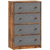 4-Drawer Fabric Chest of Drawers - Modular Bedroom Storage, Lightweight, Space-Saving, Grey/Brown