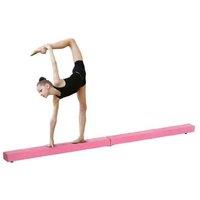 Folding Gymnastics Balance Beam Trainer - 2.1m Suede, High-Density Foam, Compact Home Gym Equipment
