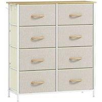 Beige Fabric Modular Chest of 8 Drawers - Steel Frame, Space-Saving Storage Unit