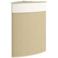 Bamboo Corner Laundry Basket - 55L Slimline Hamper, Space-Saving Design, Natural Finish