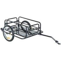 Outdoor Steel Frame Bike Cargo Trailer - Heavy-Duty Garden Utility Cart, Modern Black