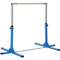 Adjustable Kids Gymnastics Bar - Blue Steel Frame - Ages 3+ - Indoor Active Play
