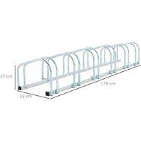 Heavy-Duty 6-Bike Floor or Wall Mount Storage Rack - Powder-Coated Steel, Detachable Design