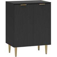 HOMCOM Adjustable MDF Sideboard Storage Cabinet - Black, Modern, Two-Tier, Robust