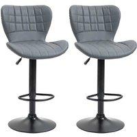 PU Leather Swivel Bar Stools Set of 2 - Adjustable Height, Modern Kitchen Breakfast Chairs with Backrest